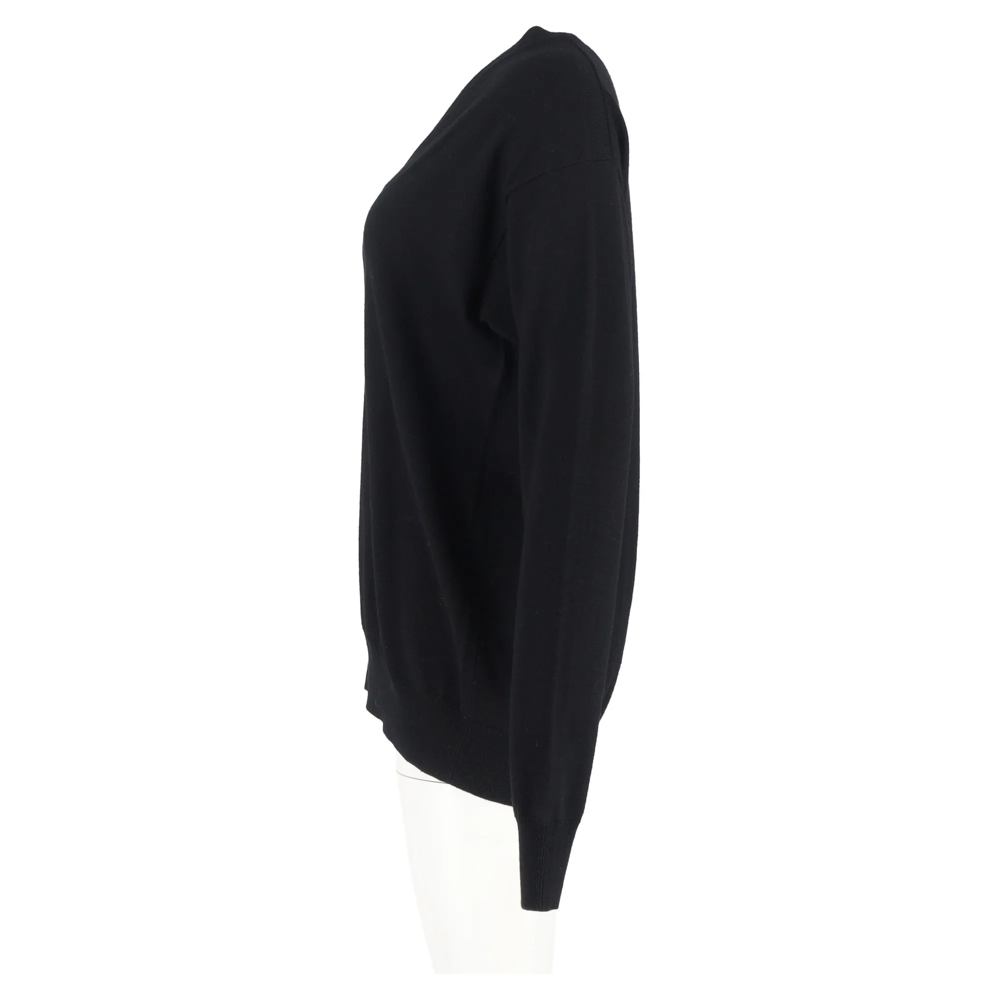 Maison Margiela V-Neck Sweater in Black Wool