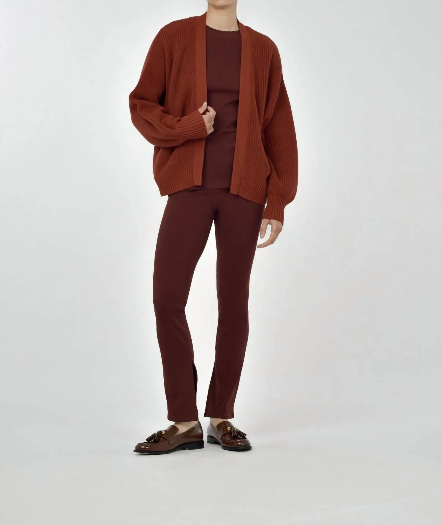 Mali Open Cardigan In Intense Rust