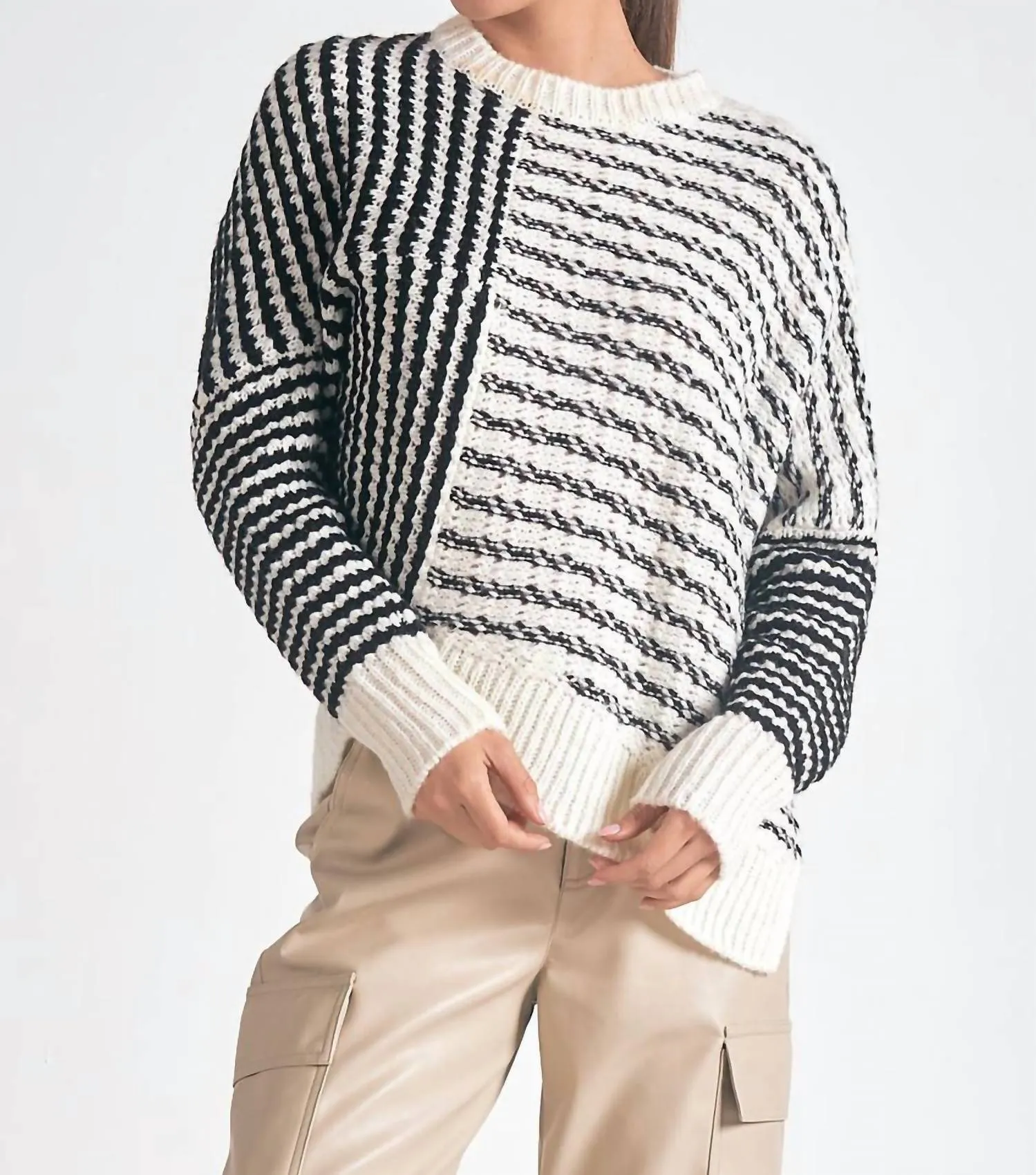 Mara Sweater In Black/white