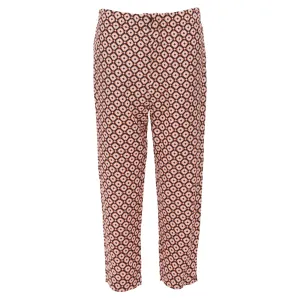 Marni Silk Geometric Print Elastic Waist Cropped Pants