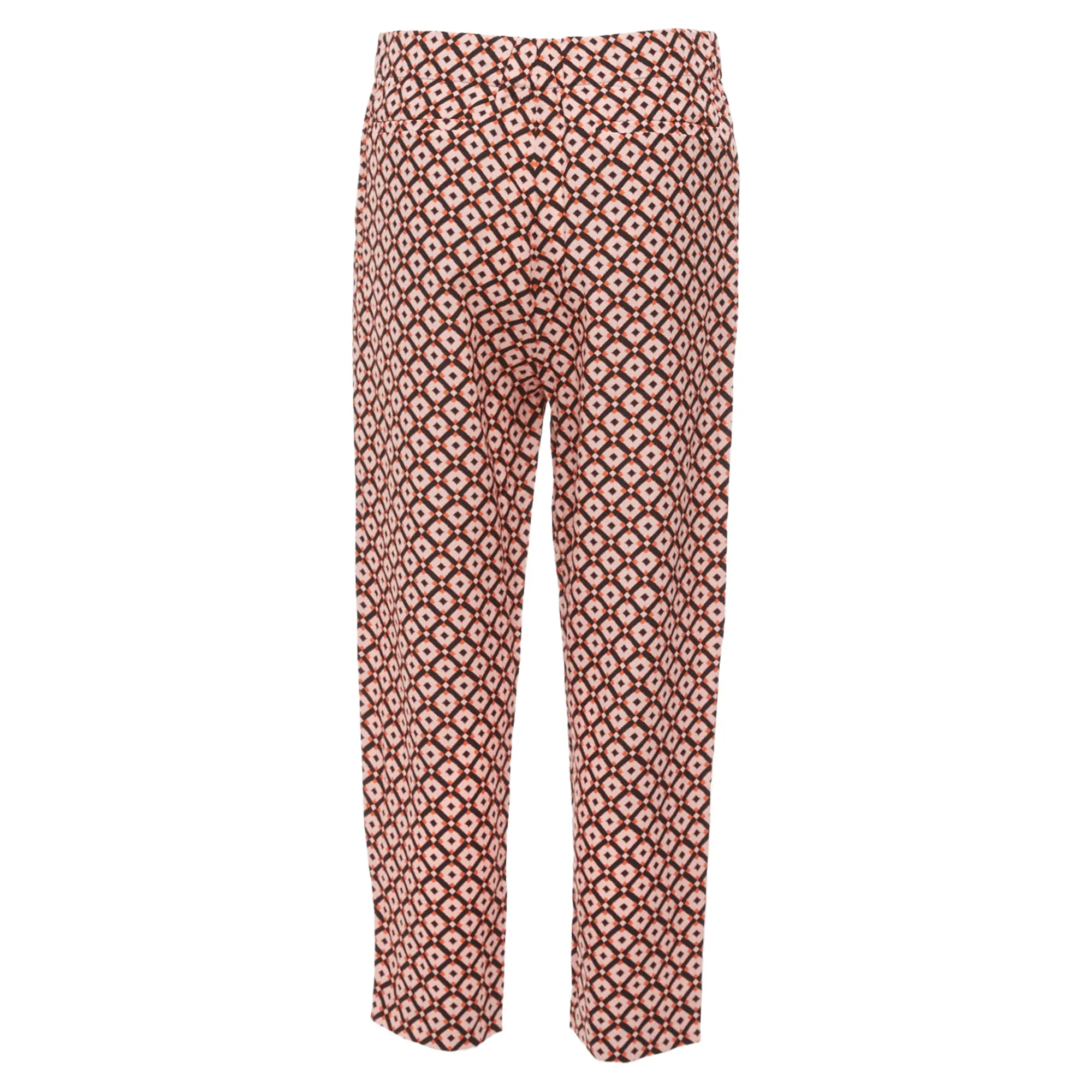 Marni Silk Geometric Print Elastic Waist Cropped Pants