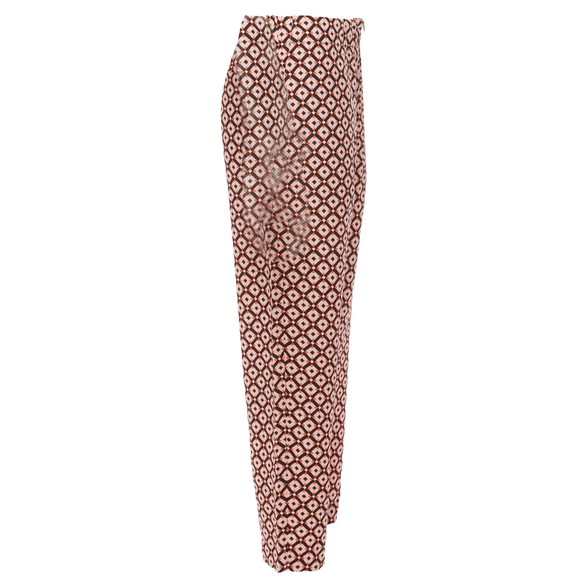 Marni Silk Geometric Print Elastic Waist Cropped Pants