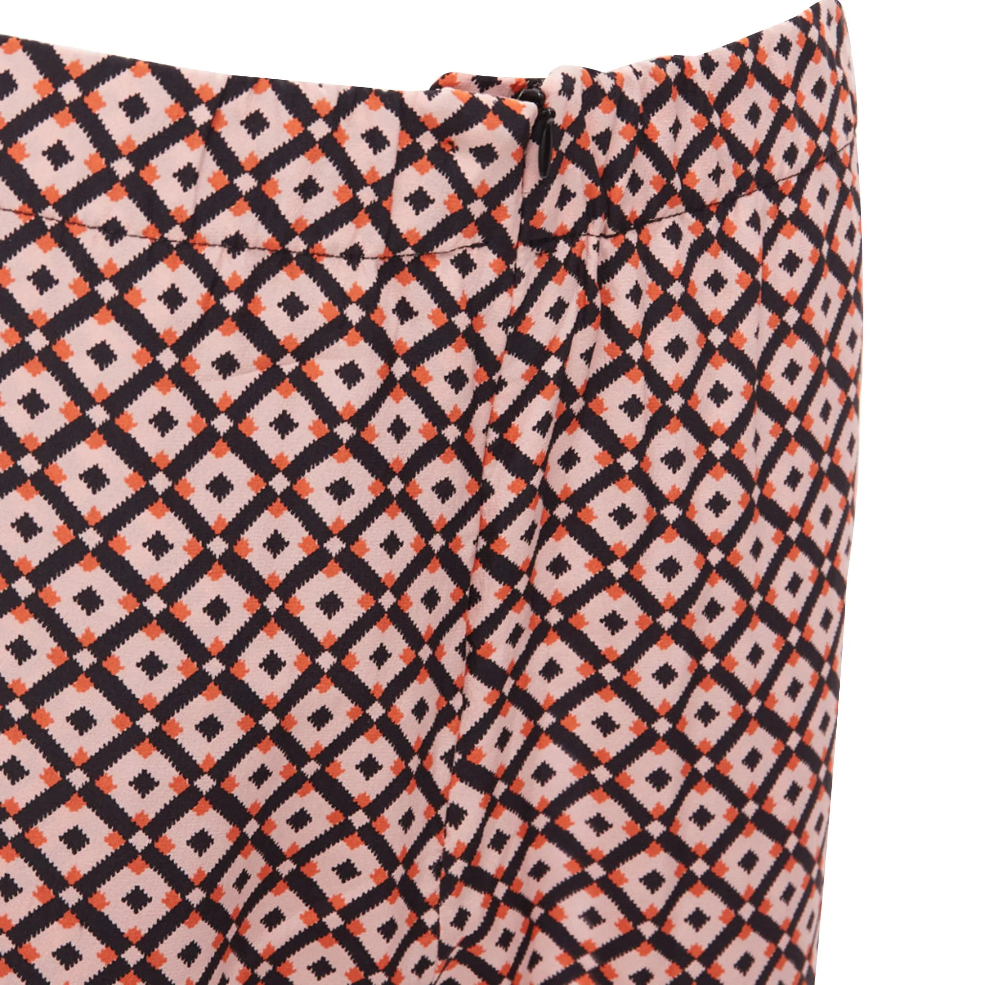 Marni Silk Geometric Print Elastic Waist Cropped Pants