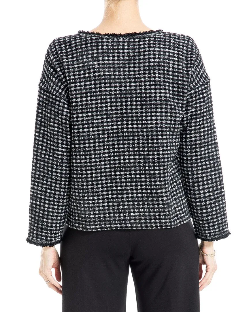 Max Studio Chenille Tweed Crewneck Top