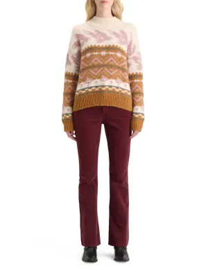 Metallic Fair Isle Pullover Sweater