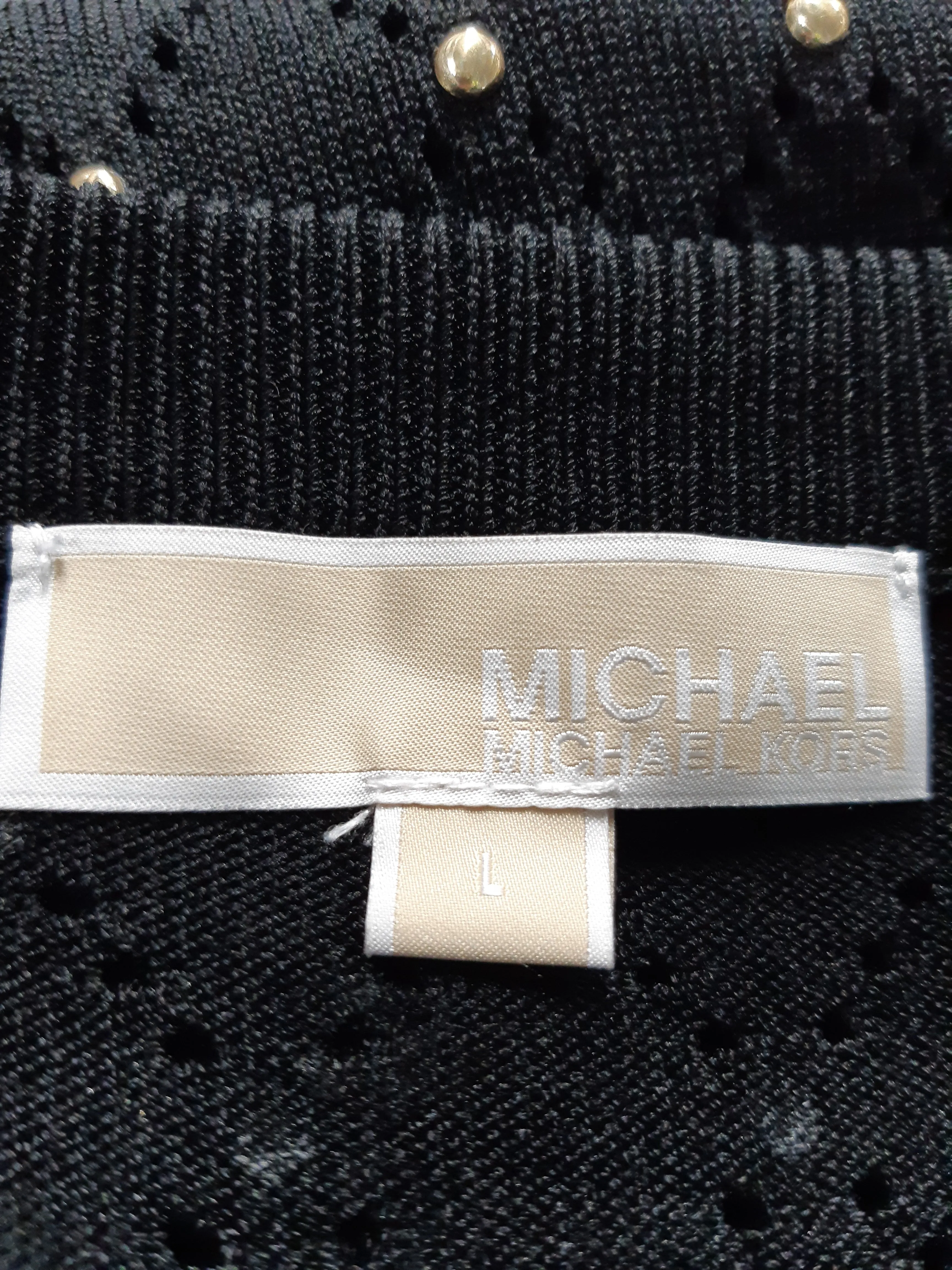 Michael Kors Beaded Lasercut Sweater in Black Viscose