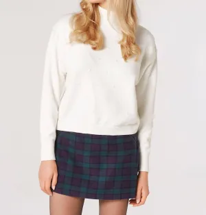 Mock Neck Sweater In Ivory