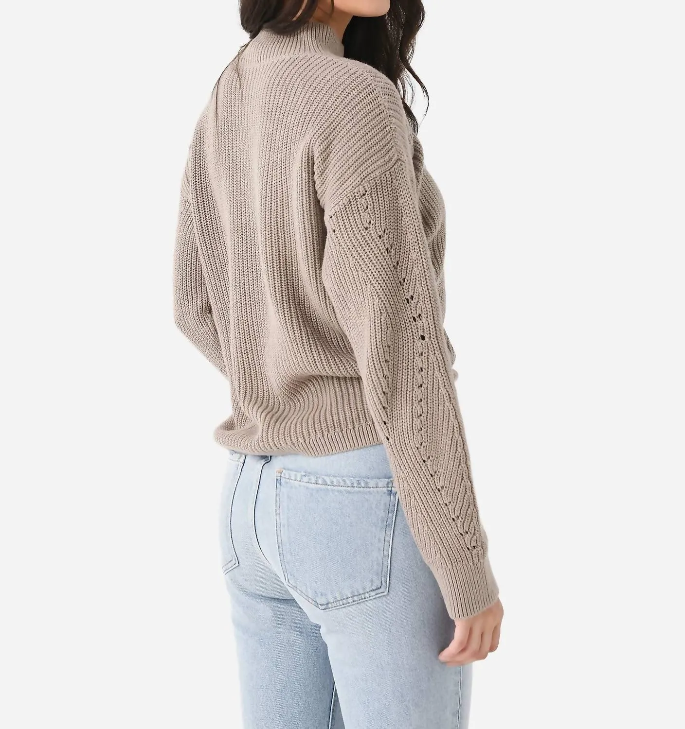 Mock Neck Sweater In Mushroom
