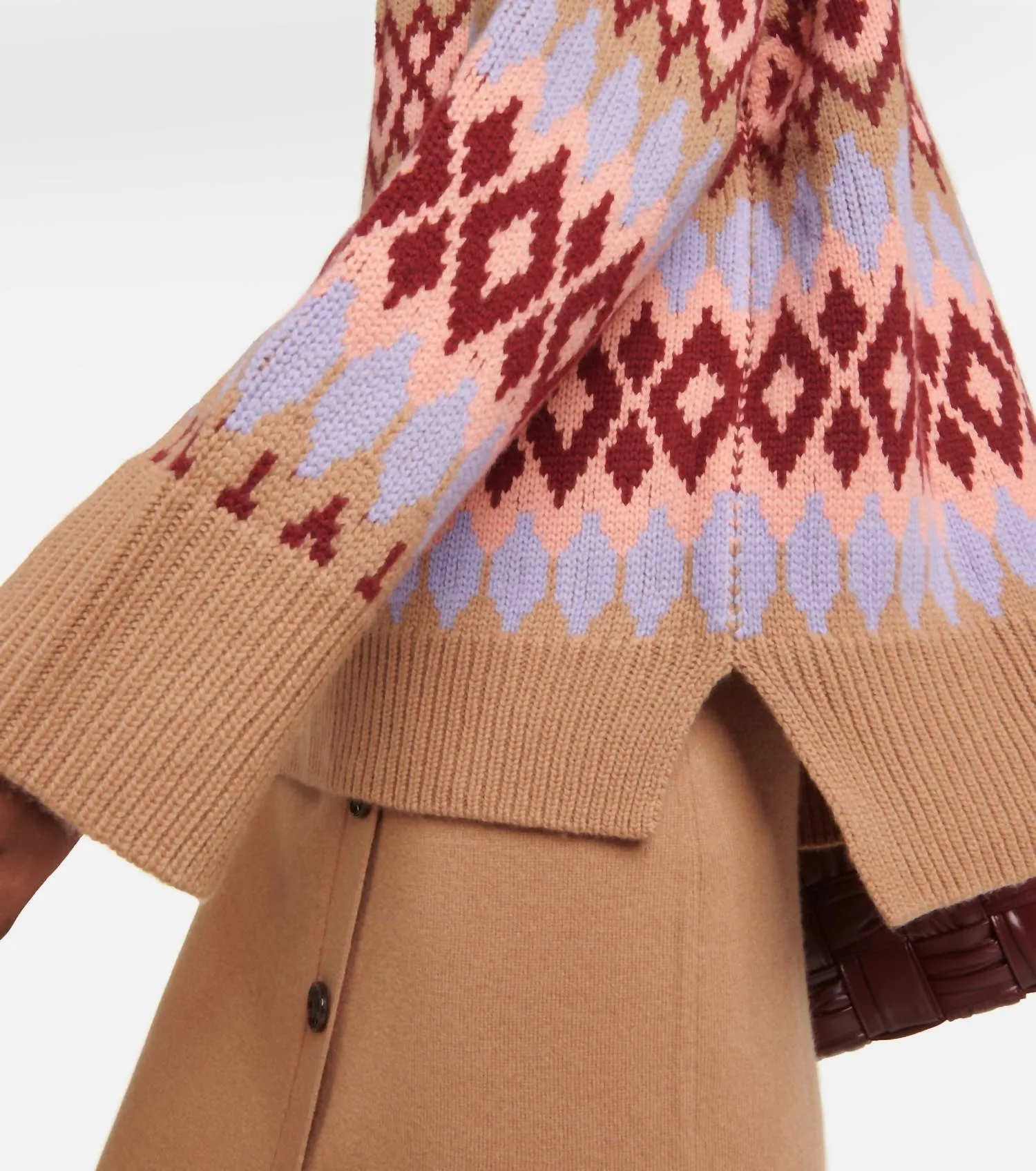 Mockneck Argyle Sweater In Multi