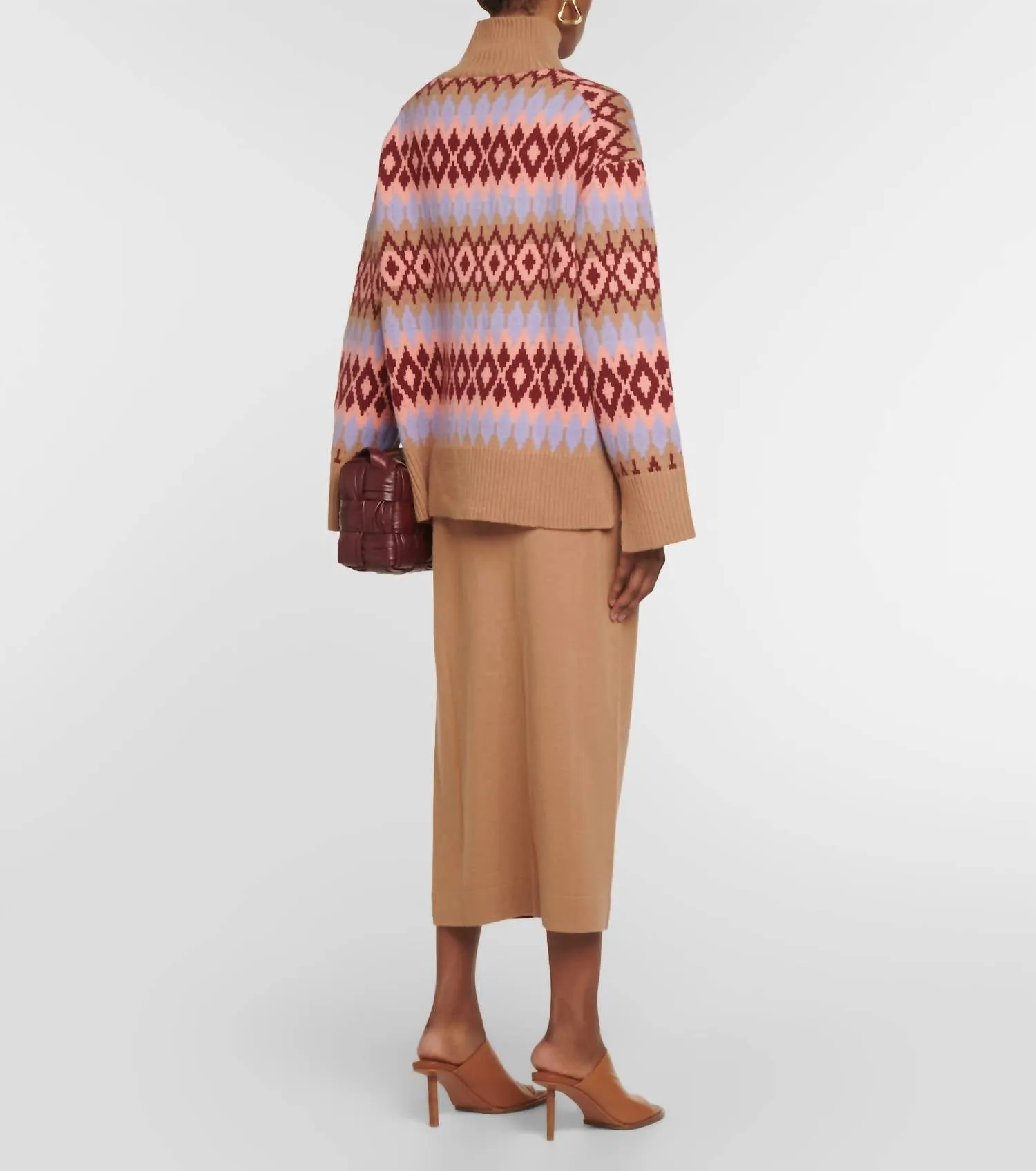 Mockneck Argyle Sweater In Multi