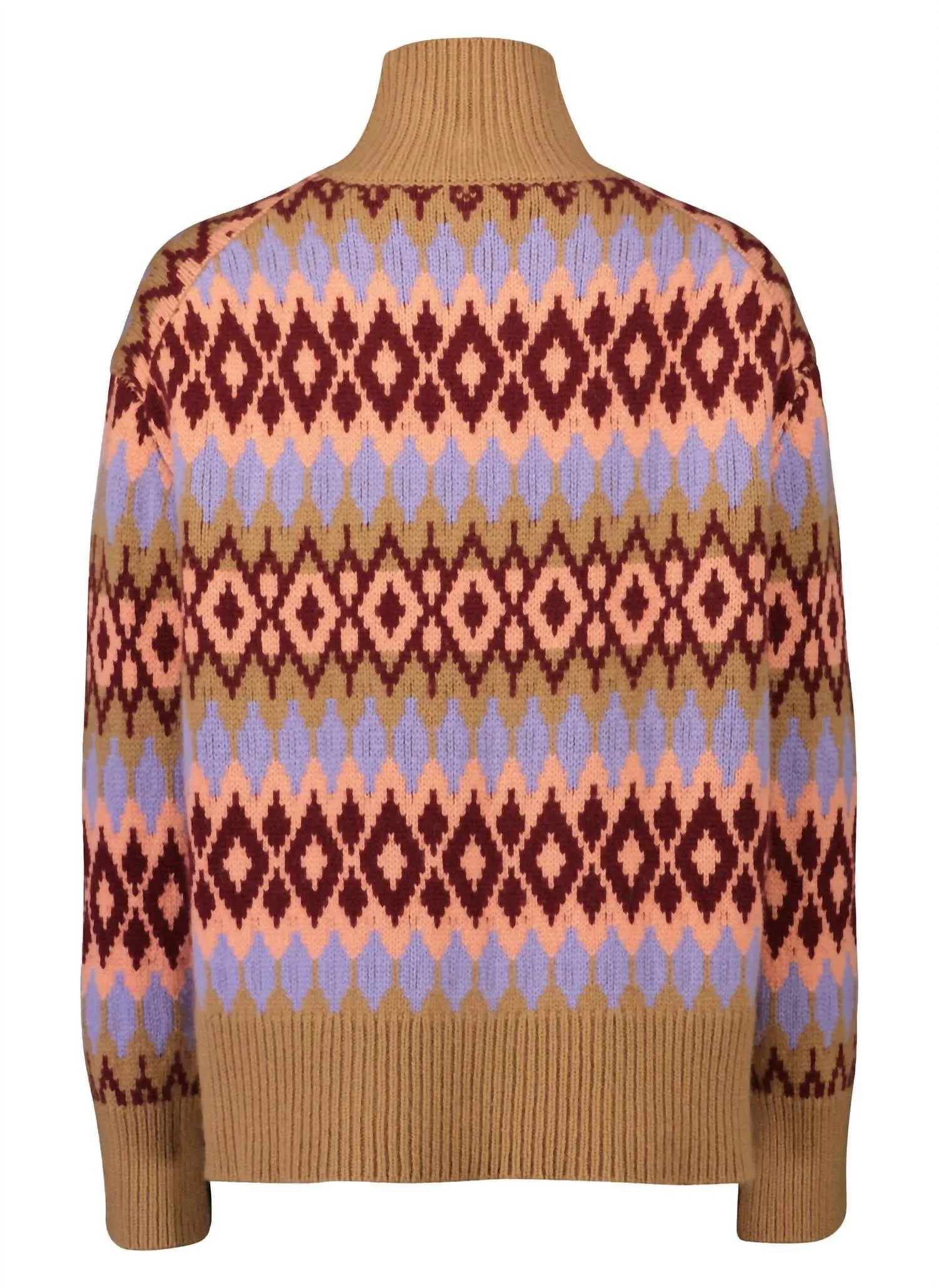 Mockneck Argyle Sweater In Multi