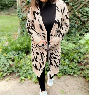 Molly Harper Heavyweight Cardigan In Animal Print