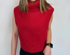 Montiel Sweater Top In Red