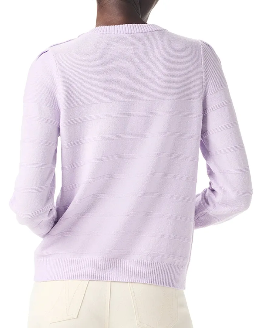 NIC ZOE Button Shoulder Cashmere-Blend Sweater
