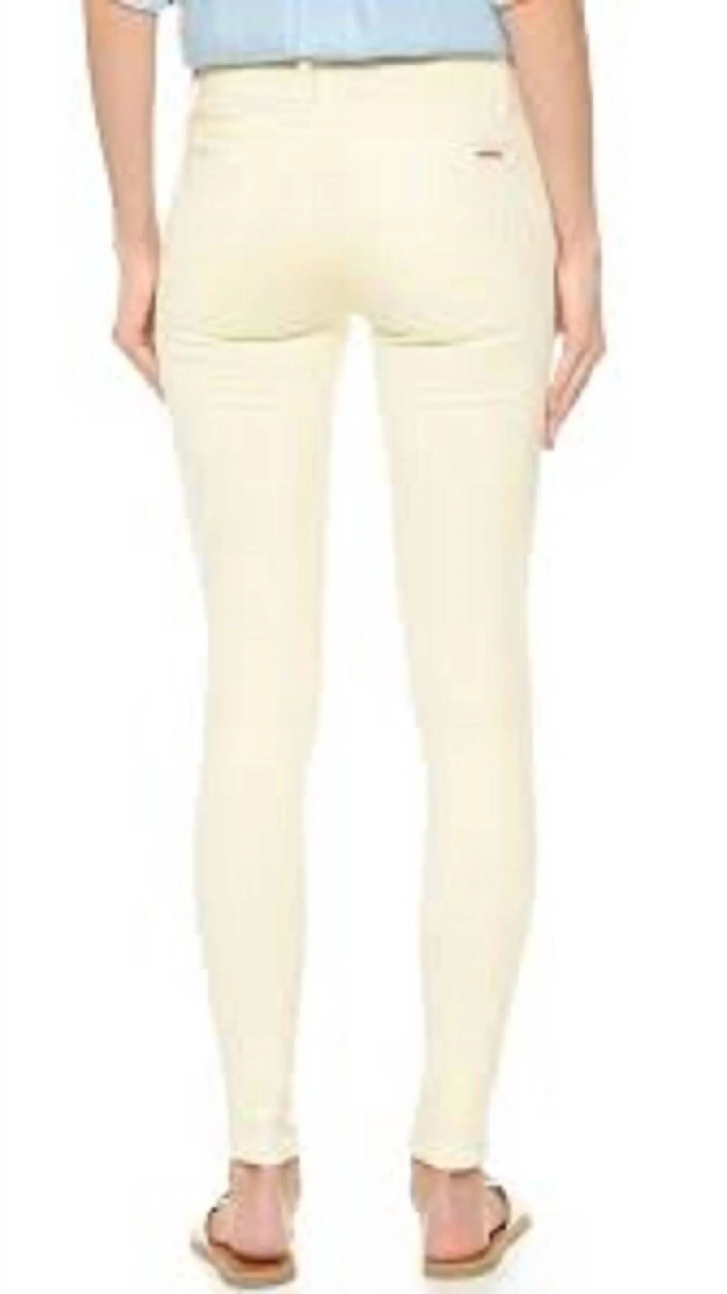 Nico Mellow Mid Rise Super Skinny Stretch Skinny Jeans In Light Yellow