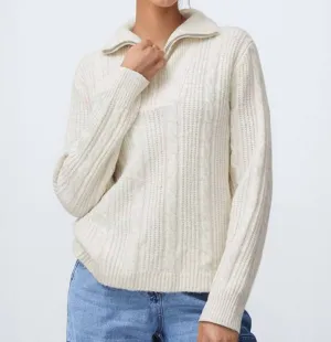 Nopa 1/2 Zip Sweater In Off White