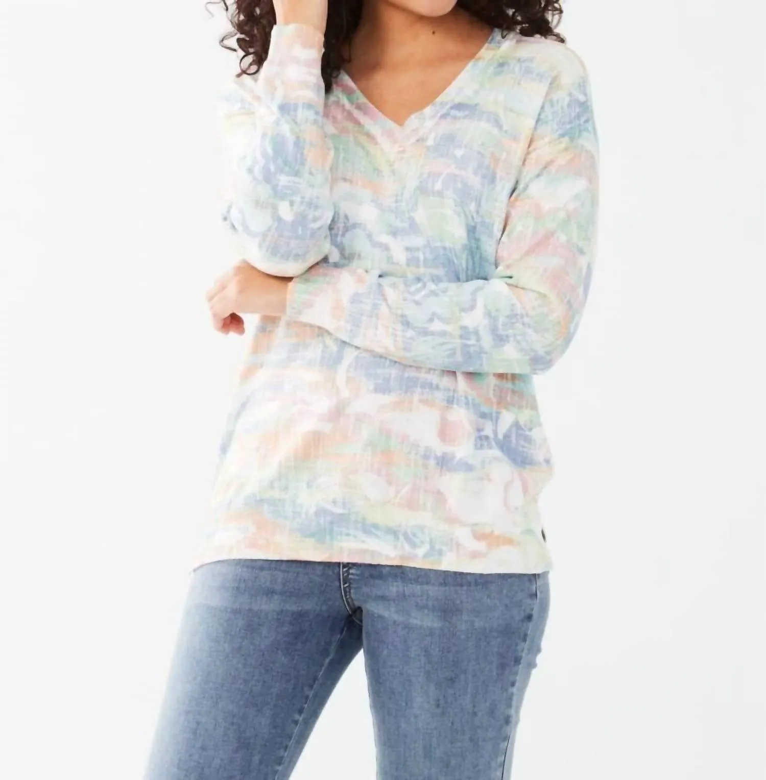Nyla Top In Bahama Print