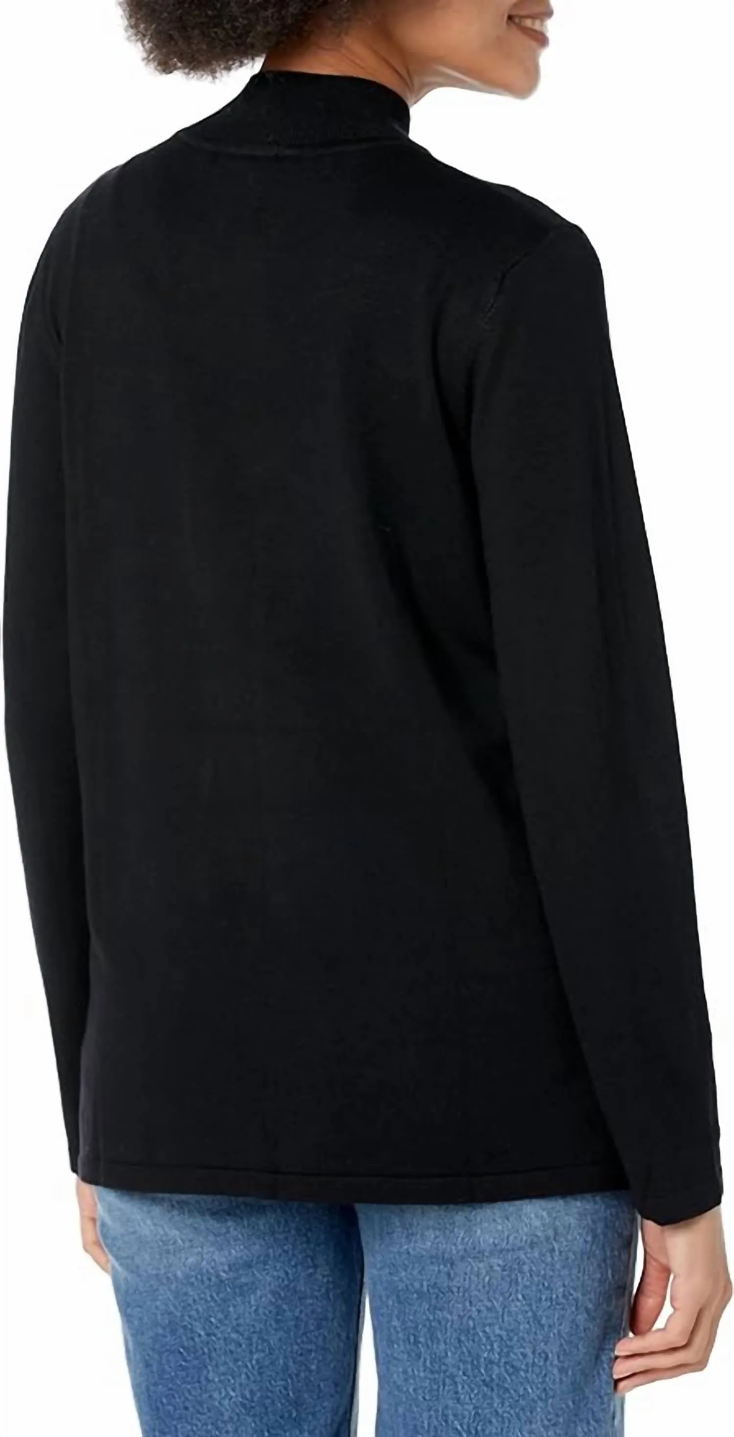 On The Run Mock Neck Top In Black