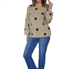 Oversized Heart Sweater In Gold