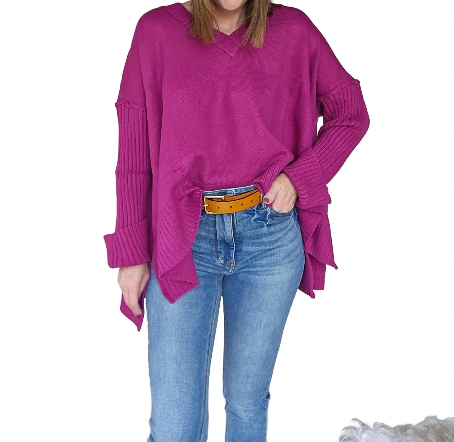 Oversized Sweater In Orchid