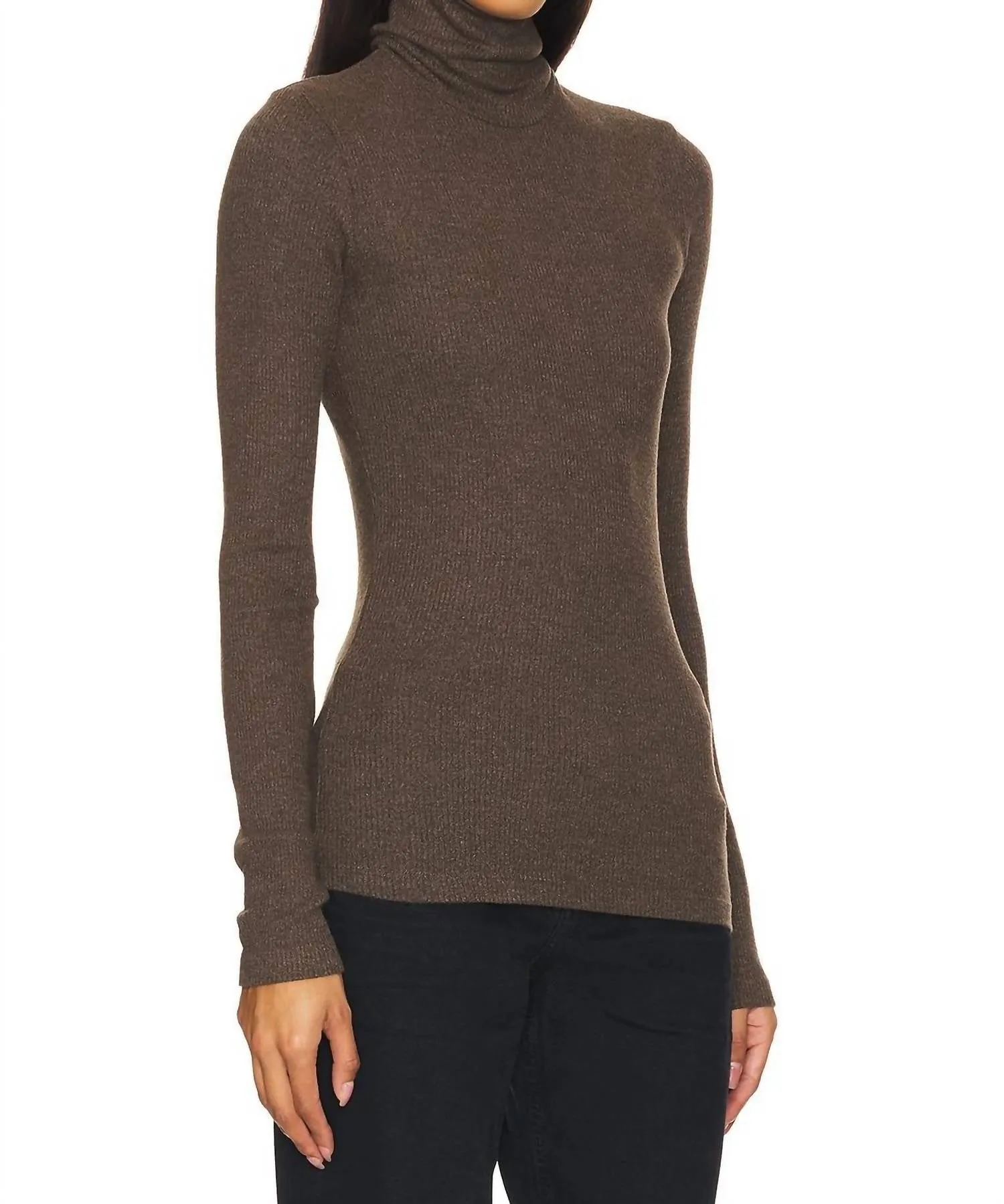 Pascale Turtleneck In Lizard Ribbed