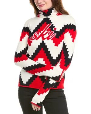 Perfect Moment Chevron Wool Turtleneck Sweater
