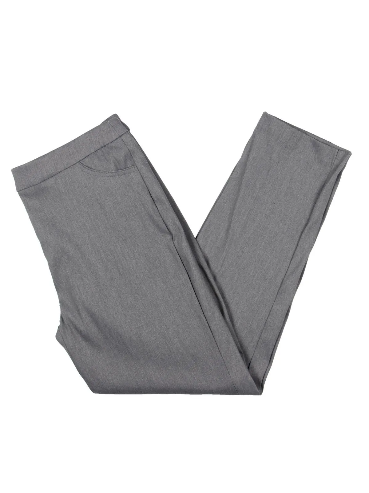 Petites Womens High Rise Slimming Straight Leg Pants