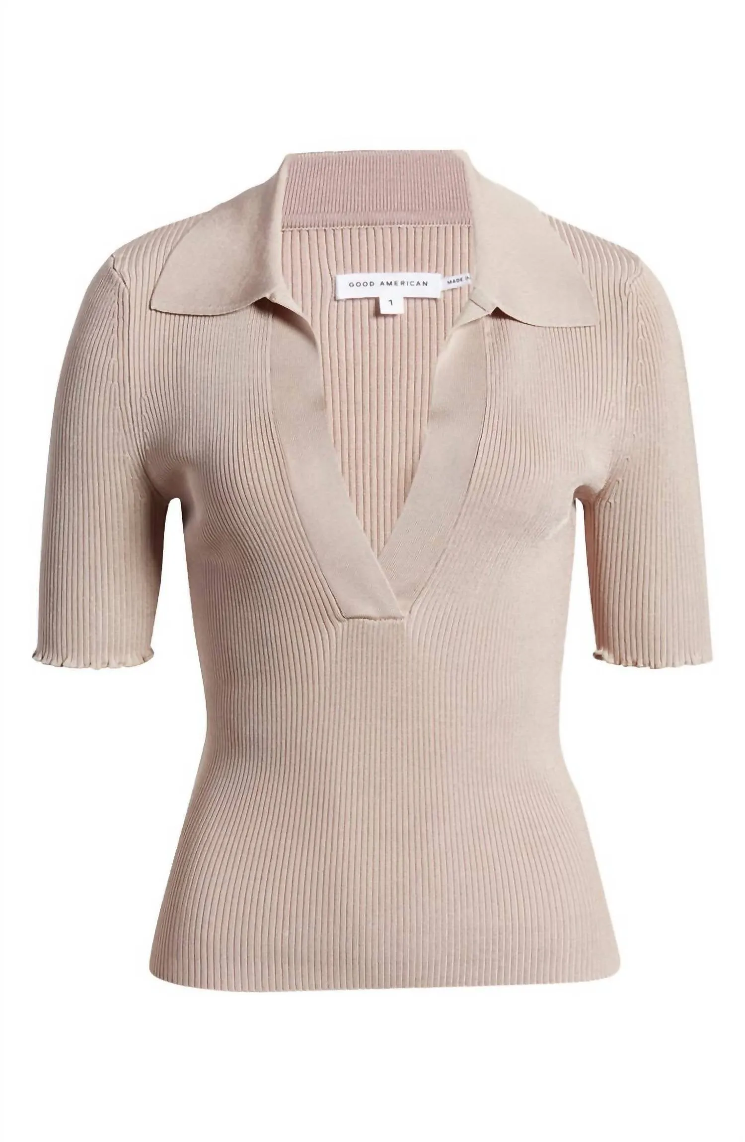 Plaited Rib Polo In Mink