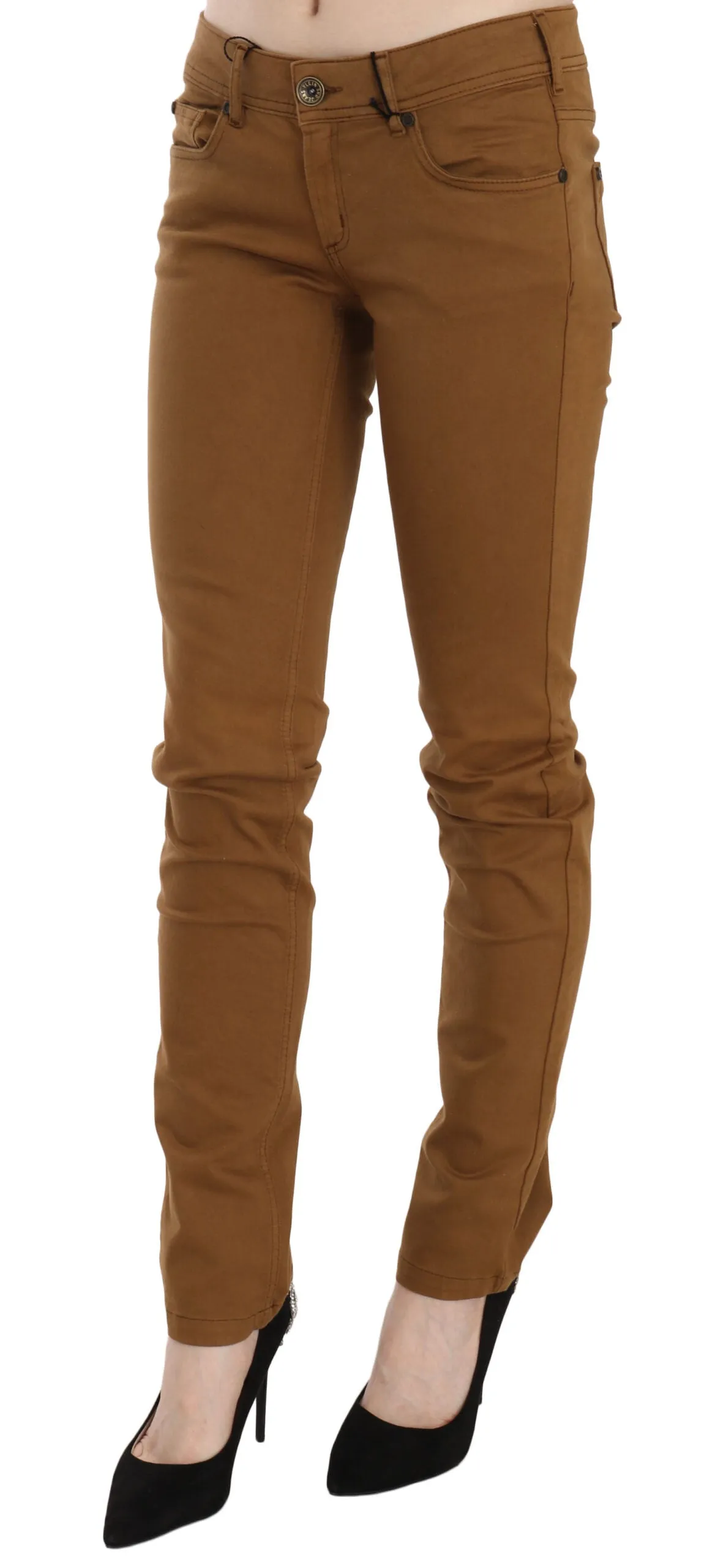 PLEIN SUD  Cotton Mid Waist Skinny Slim Fit blue Women's Jeans