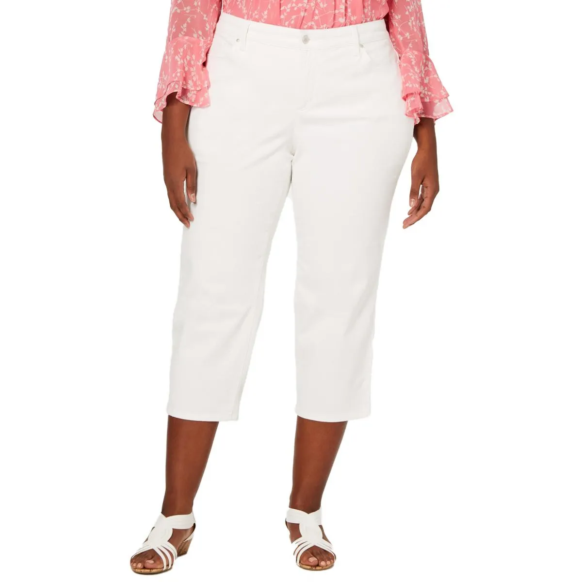 Plus Bristol Womens Natural Waist Slimming Fit Cropped Jeans