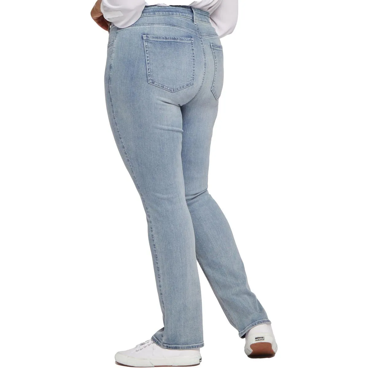 Plus Marilyn Womens Tencel Denim Straight Leg Jeans