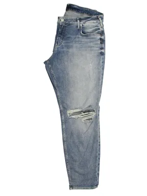 Plus Womens High Rise Distressed Straight Leg Jeans