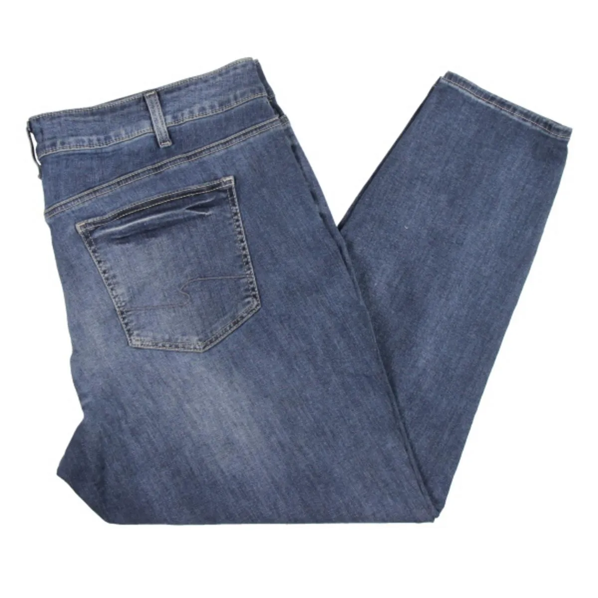 Plus Womens High Rise Faded Skinny Jeans