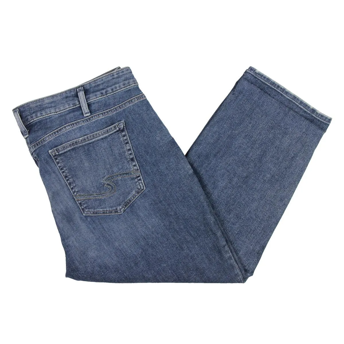 Plus Womens Mid-Rise Stretch Capri Jeans