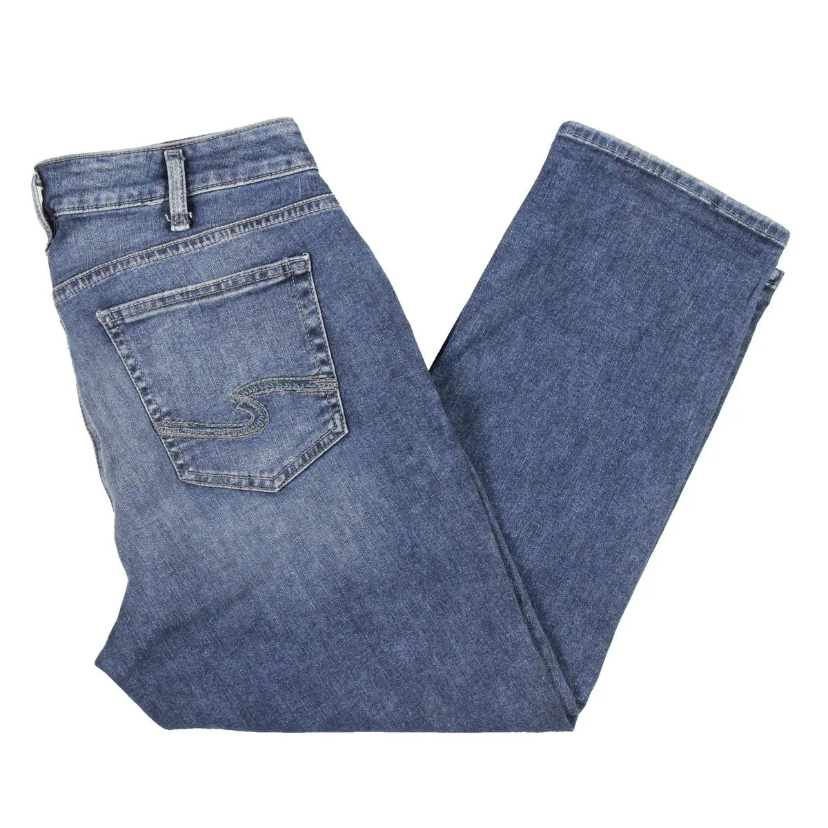 Plus Womens Mid-Rise Stretch Capri Jeans
