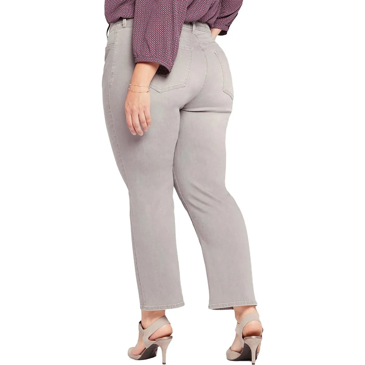 Plus Womens Relaxed Ankle Straight Leg Jeans