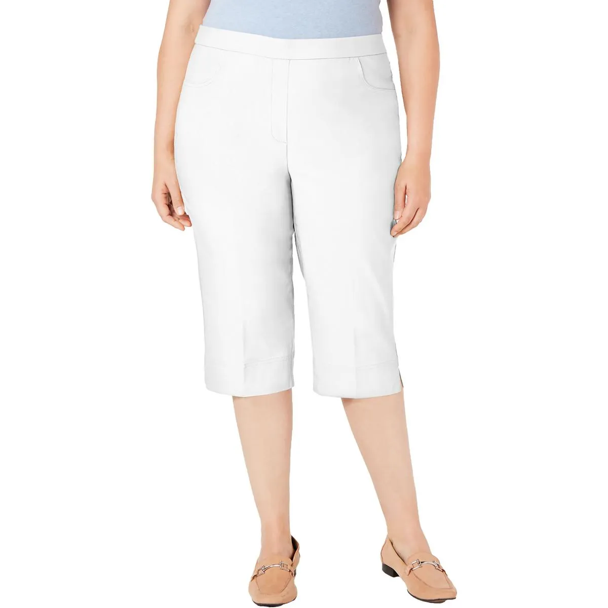 Plus Womens Tummy Slimming Rayon Carpi Pants