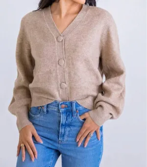 Pocket Sweater Cardigan In Oatmeal