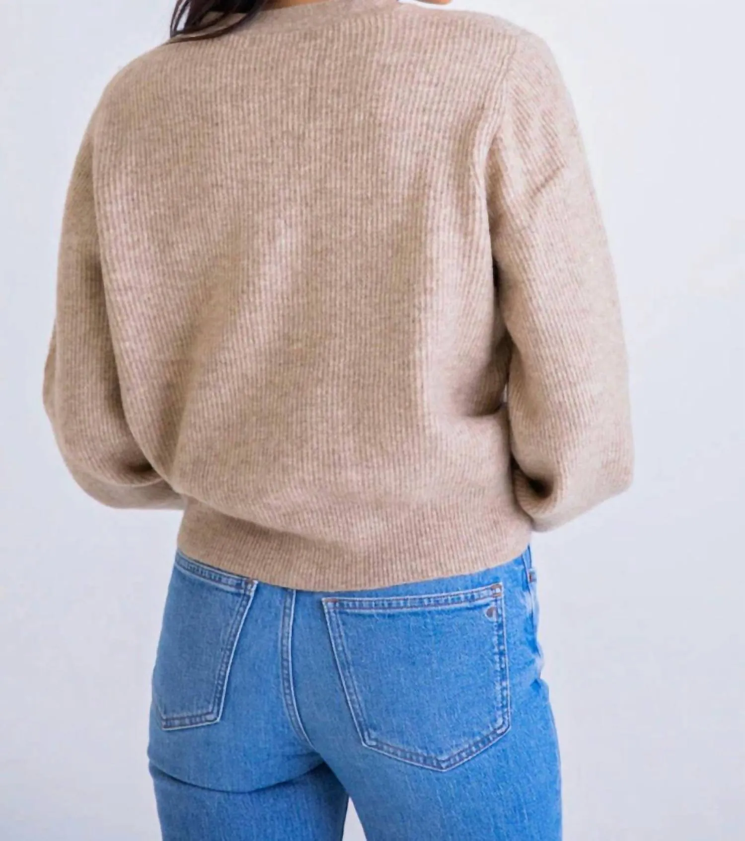 Pocket Sweater Cardigan In Oatmeal