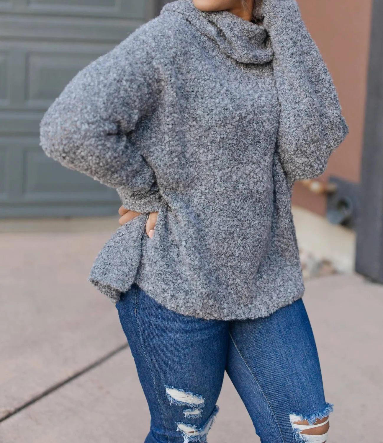 Popcorn And A Movie Sweater In Gray