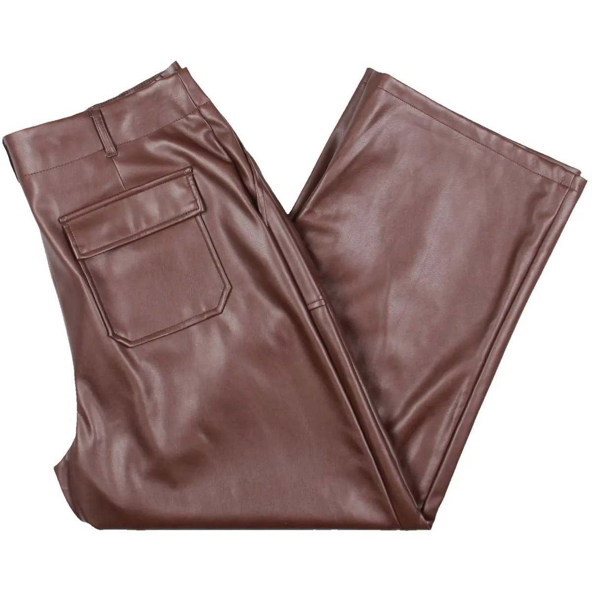 Pork Chop Womens Faux Leather Pockets Cropped Pants