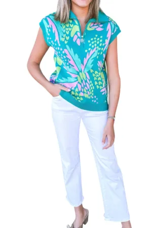 Print Sweater In Green
