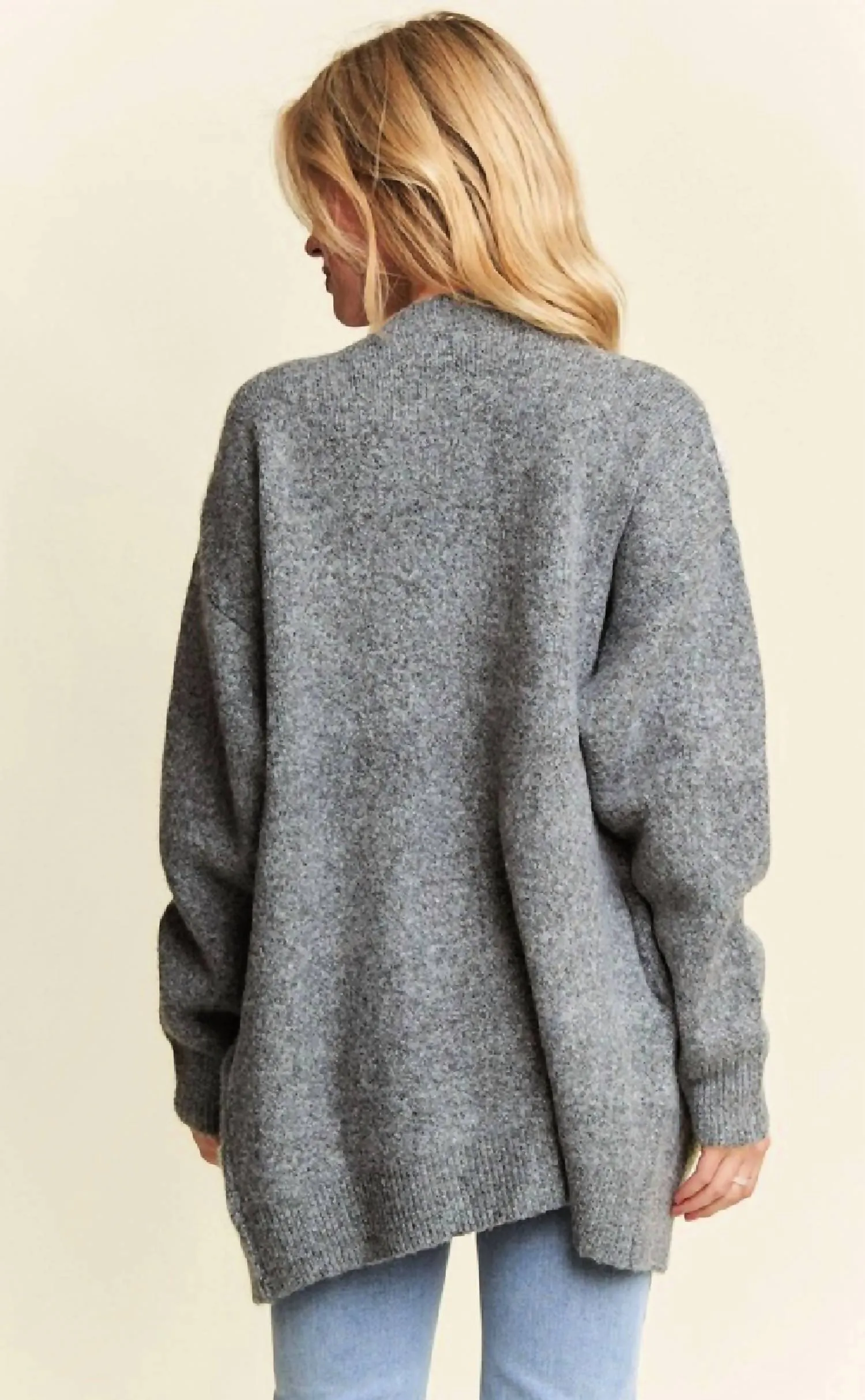 Puff Flower Sweater Cardi In Multi