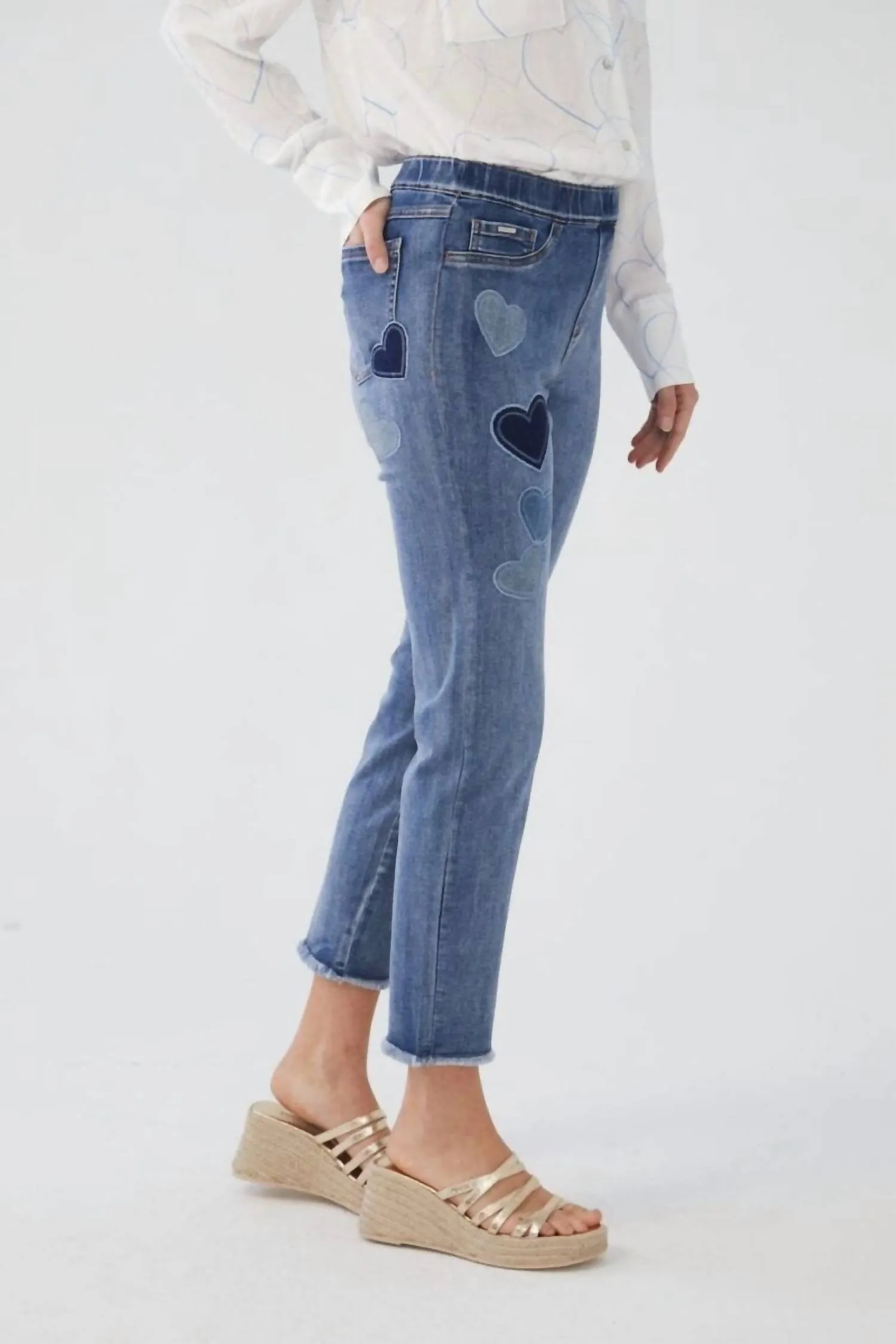Pull-On Pencil Ankle Jeans In Medium Wash