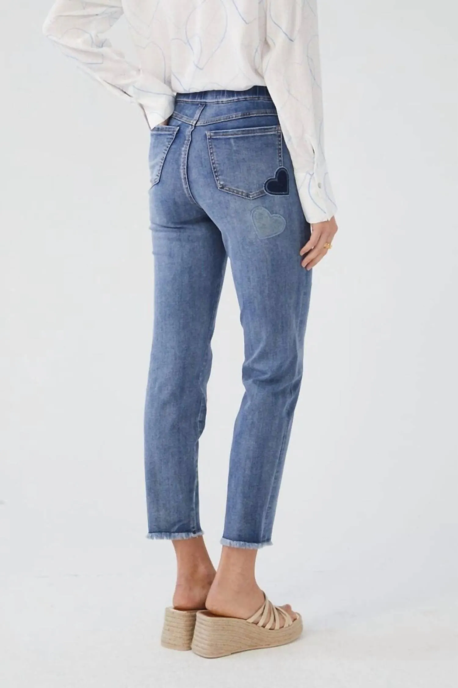 Pull-On Pencil Ankle Jeans In Medium Wash