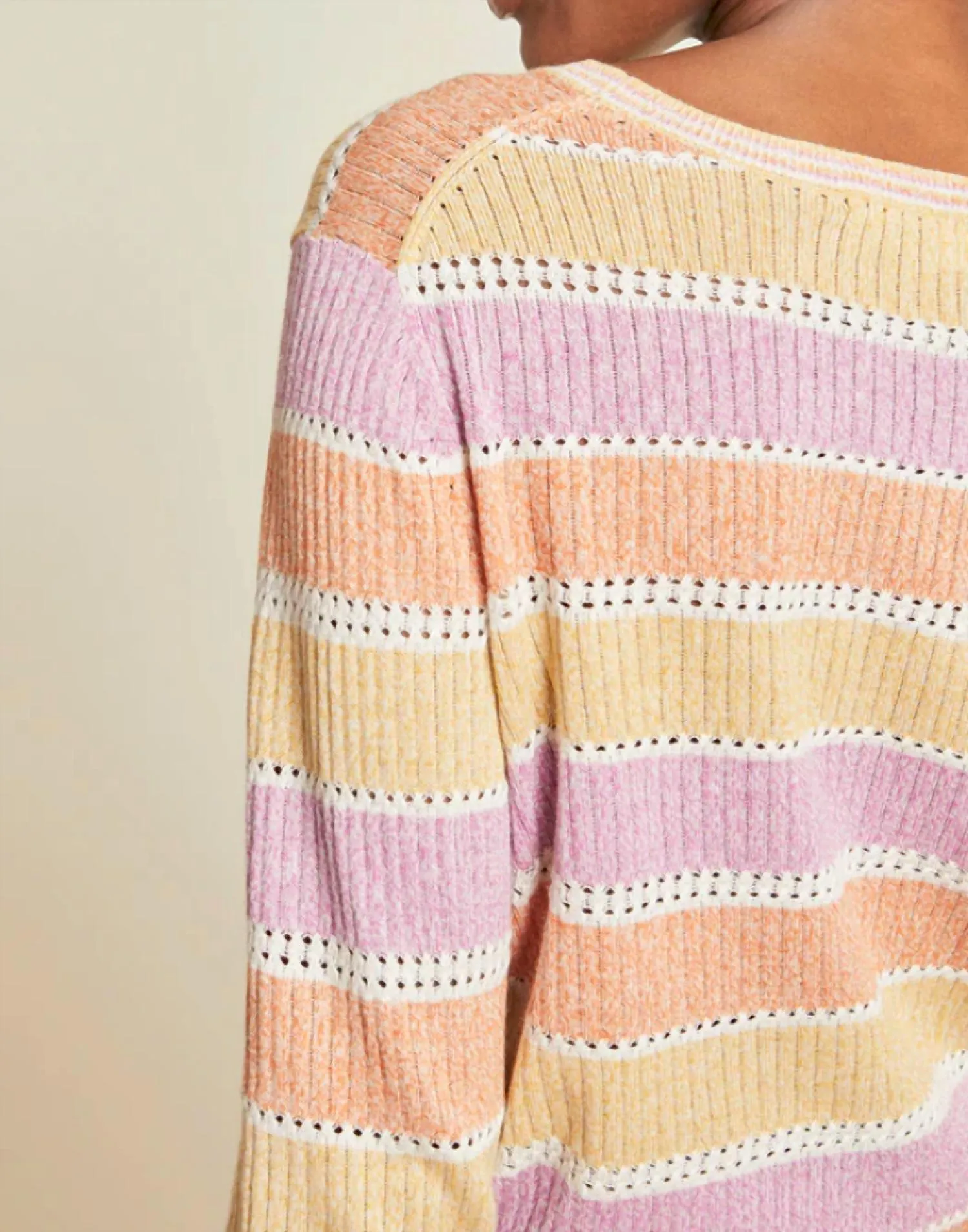 Raimi Color-Blocked Pullover Sweater In Pastel Multi
