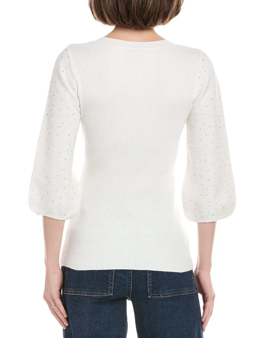 Rain   Rose Puff Sleeve Sweater