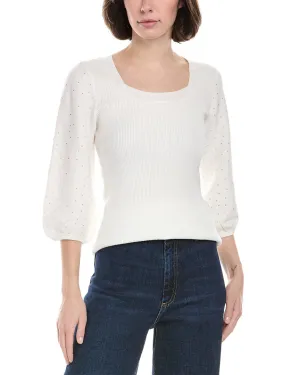 Rain   Rose Puff Sleeve Sweater