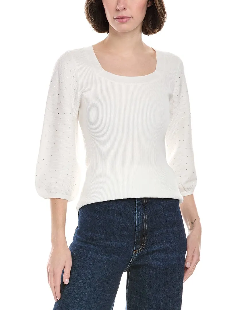 Rain   Rose Puff Sleeve Sweater