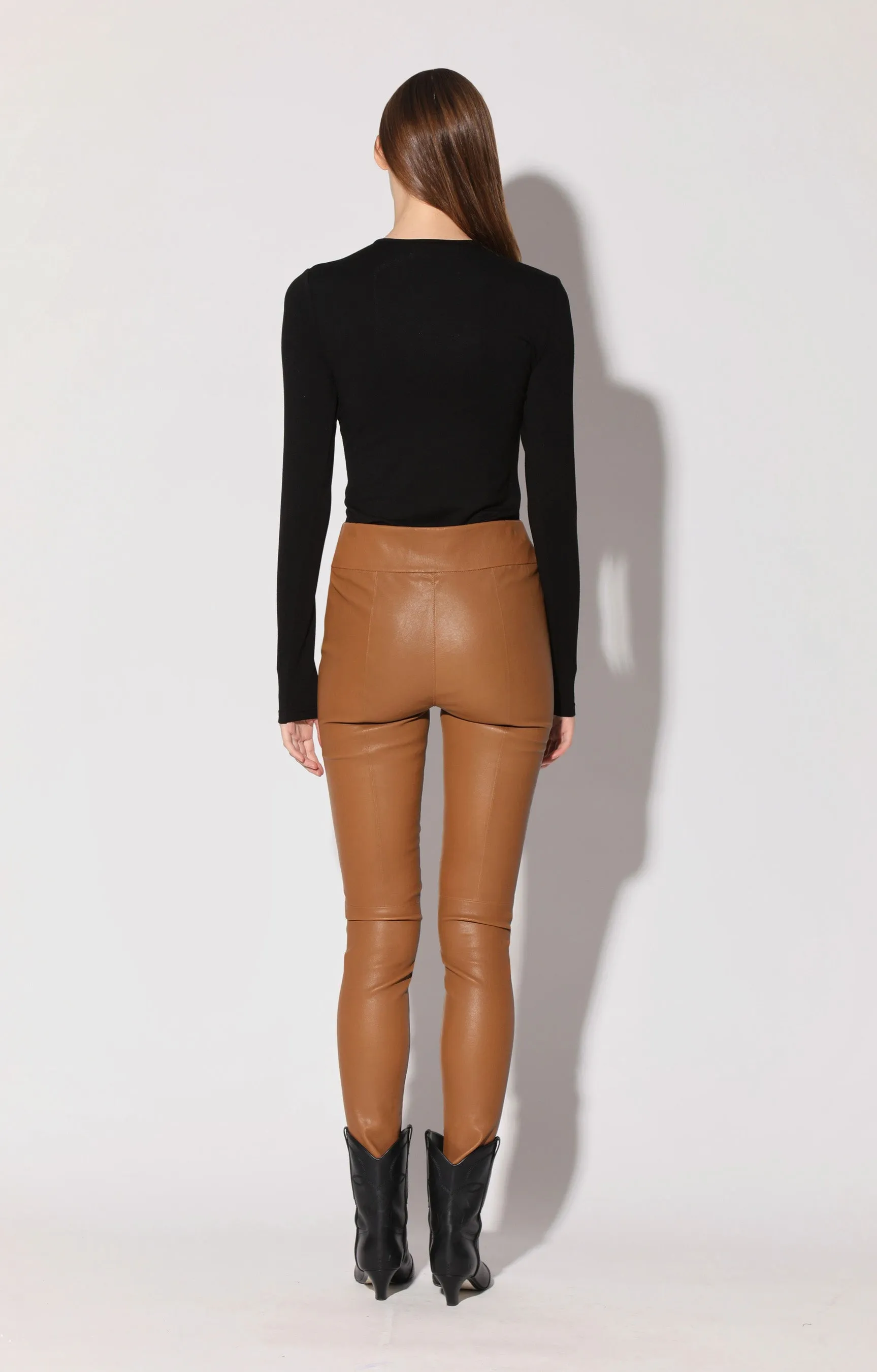 Raquelle Pant, Camel - Stretch Leather